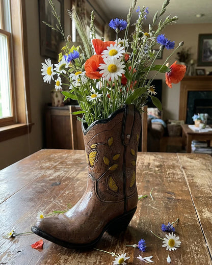 Cowboy Boot Vase