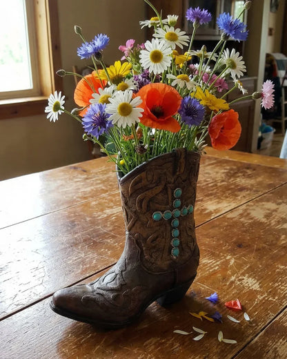 Cowboy Boot Vase