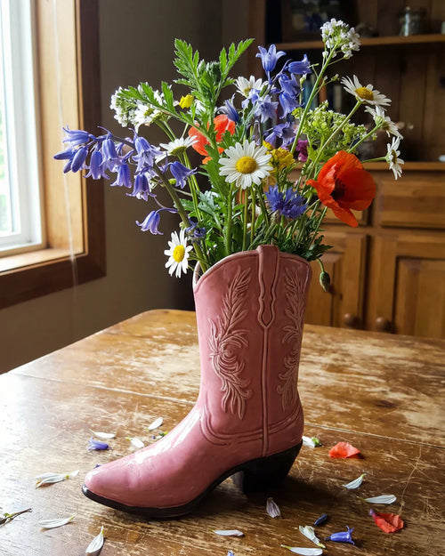 Cowboy Boot Vase