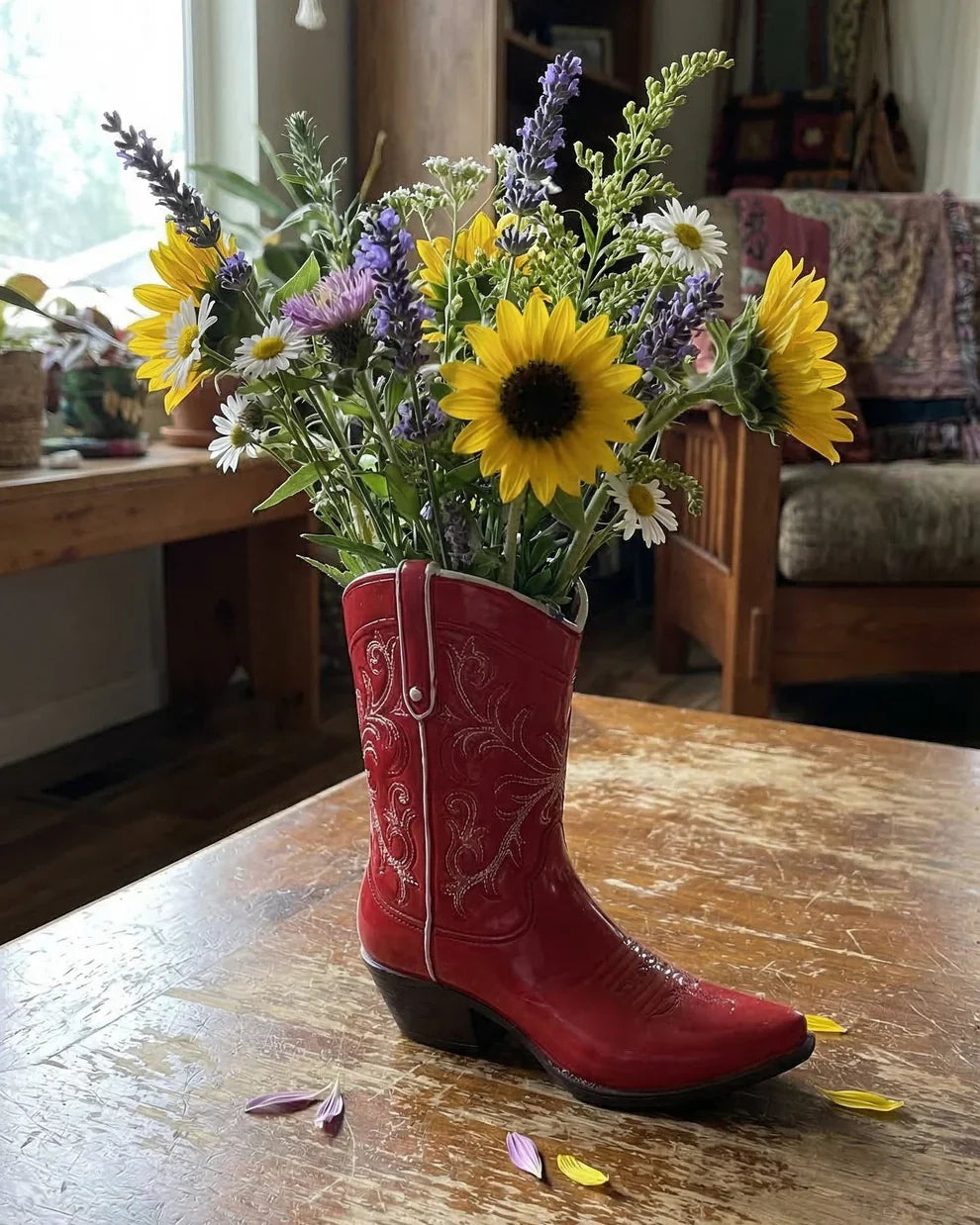 Cowboy Boot Vase